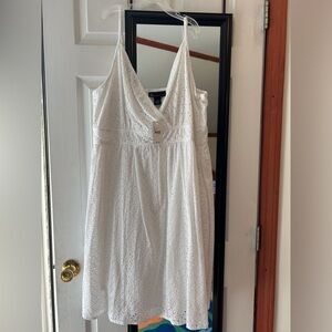 Lane Bryant White Eyelet V-Neck Dress- New With Tags